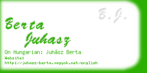 berta juhasz business card